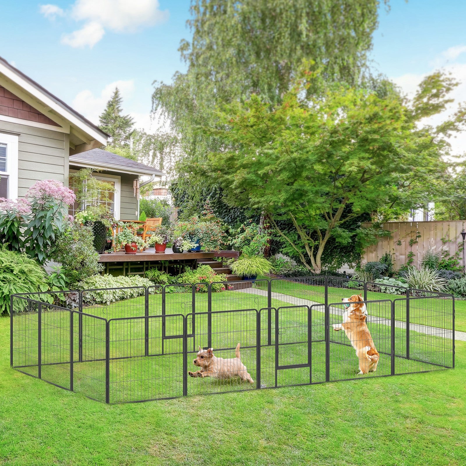 Heavy Duty Puppy Play Pen, 16 Panels Pet Exercise Pen, for Indoors, Outdoors