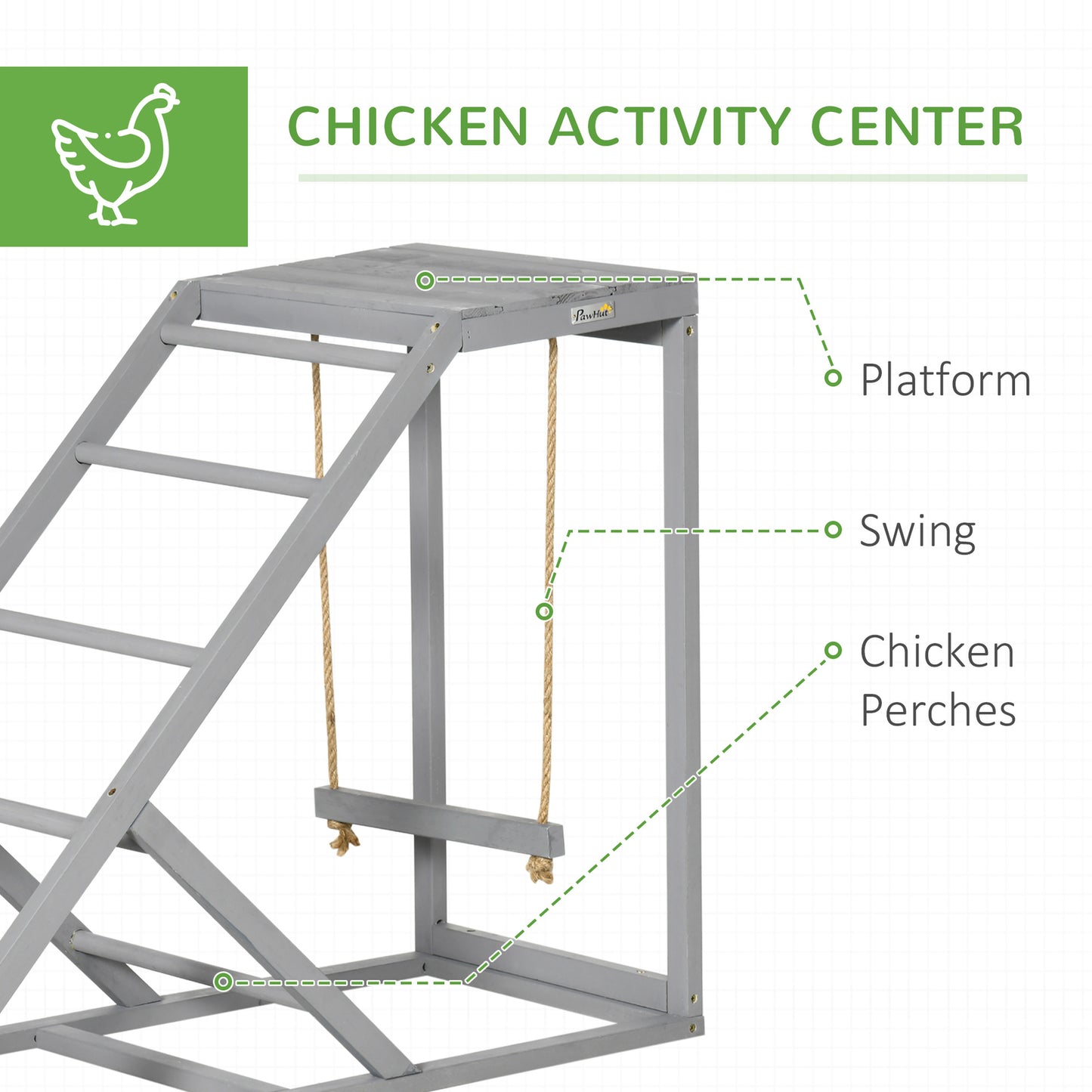 Chicken enclosure with enrichment features