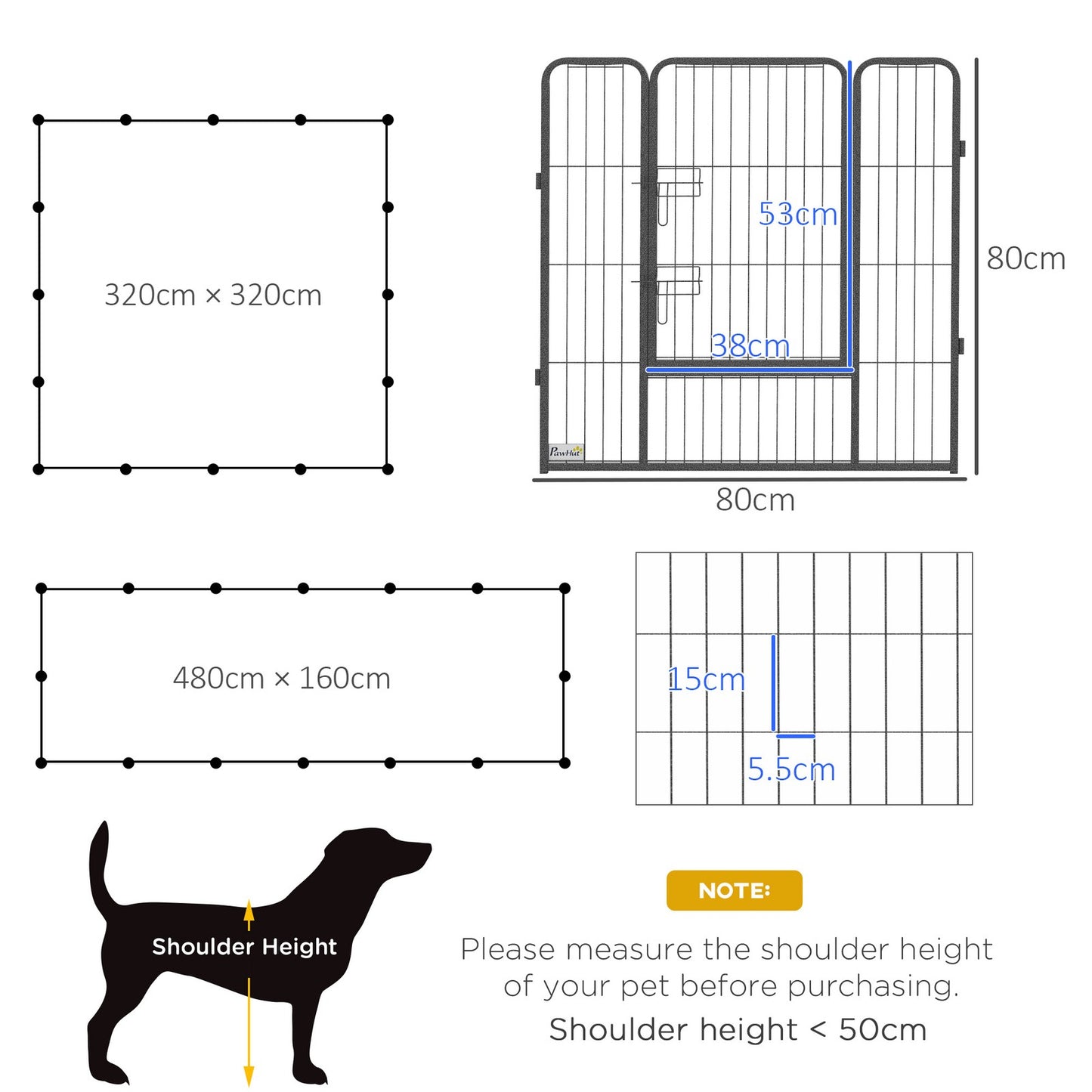Heavy duty puppy pen with connecting rods