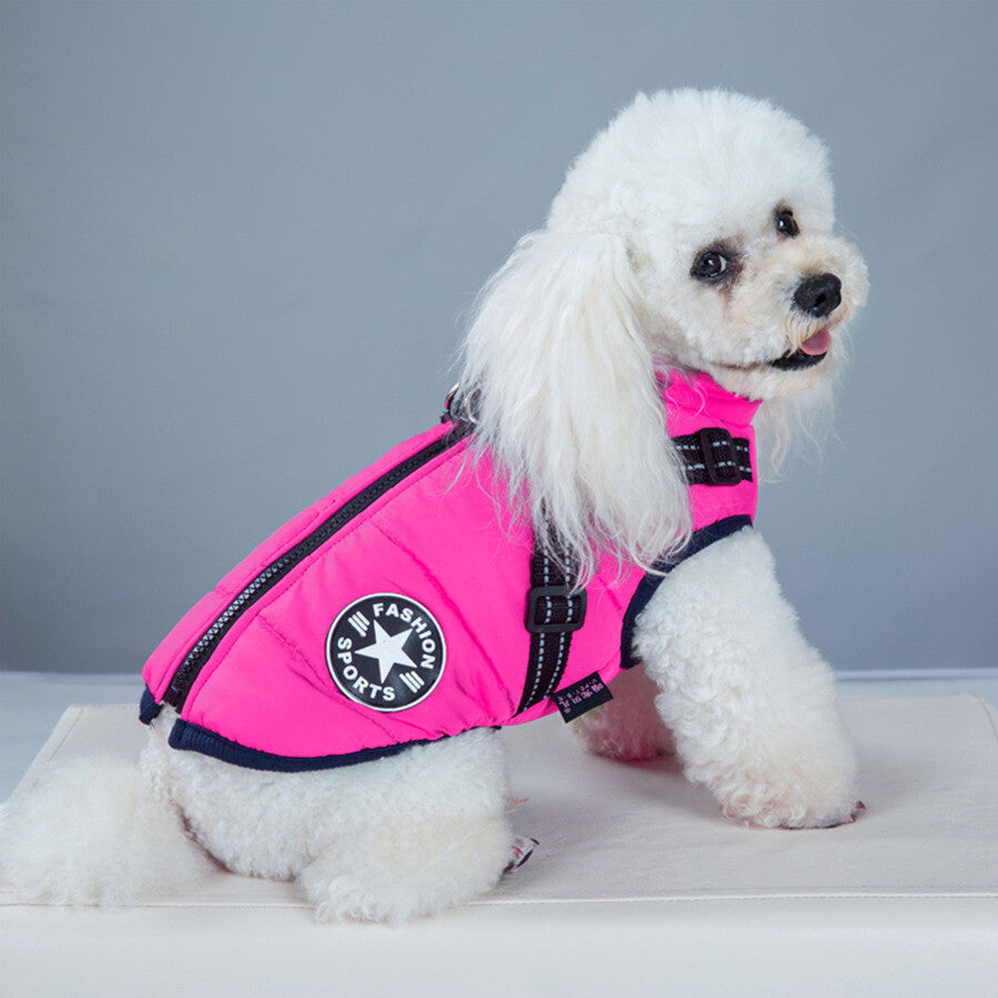 Dog Coat Waterproof with Harness Jacket Raincoat Winter Image 9