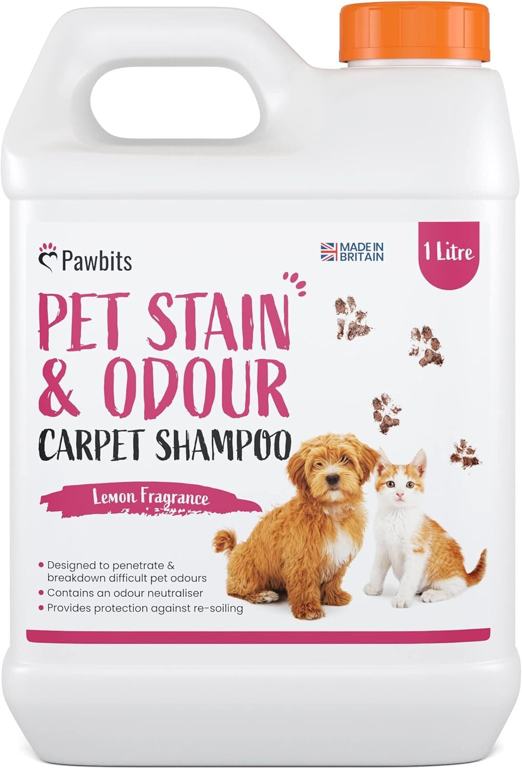 Pawbits Pet Stain & Odour Carpet Shampoo Lemon Scented Image 17