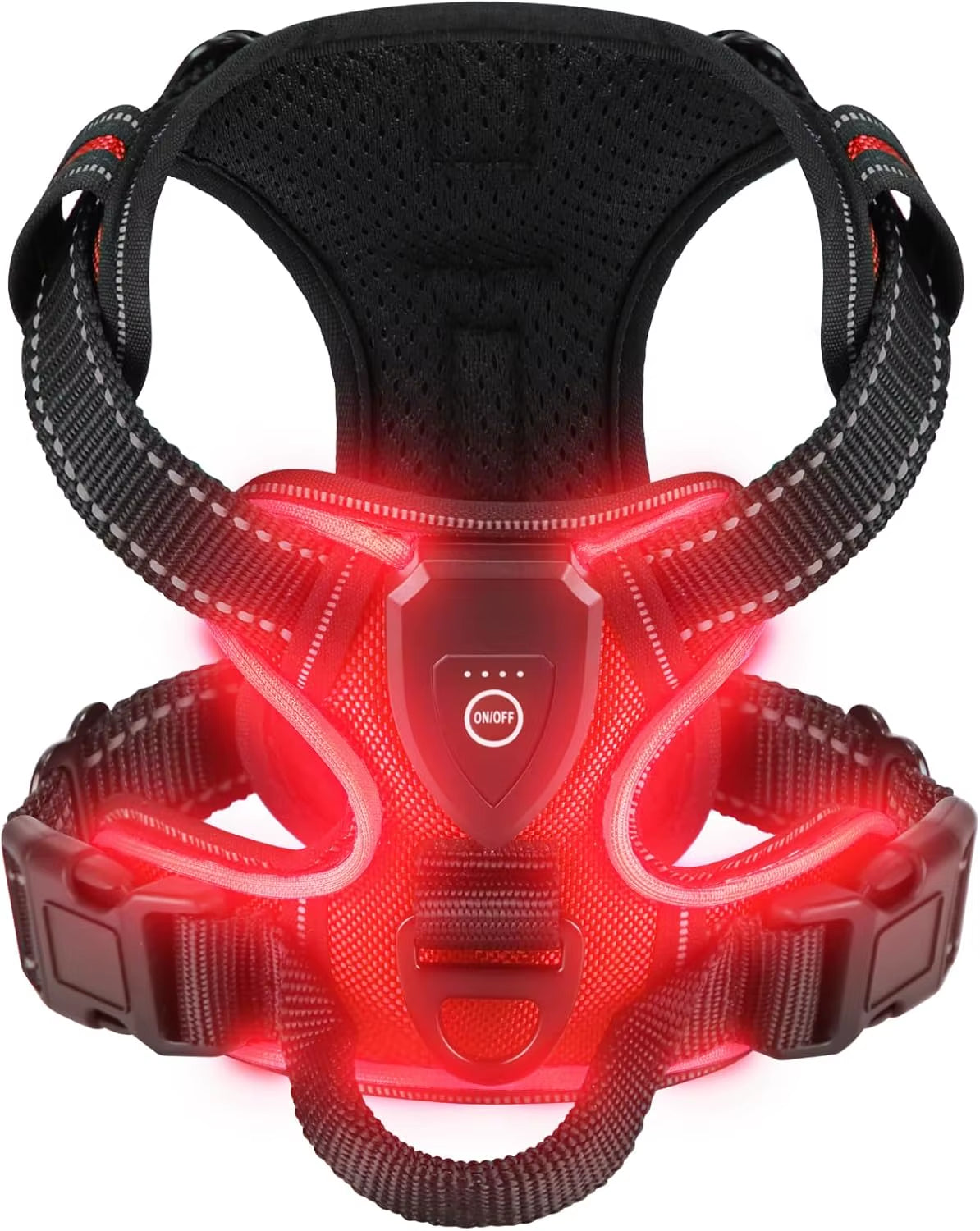 LED Glowing Luminous Dog Harnesses for Dog Walking with Three LED Light Modes Rechargeable Image 8