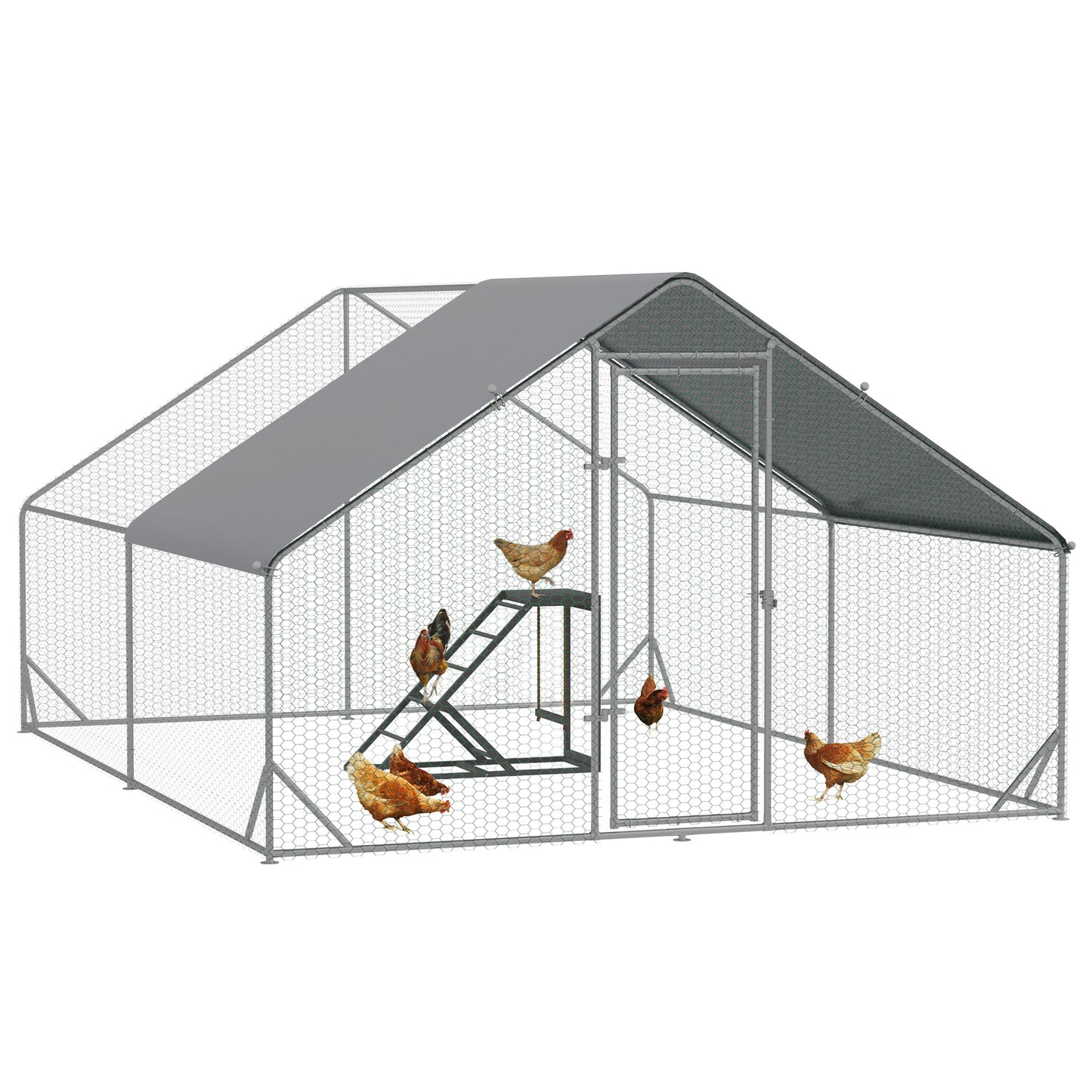 PawHut walk-in chicken run 3x4x2m - large outdoor enclosure