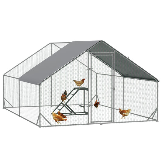 PawHut walk-in chicken run 3x4x2m - large outdoor enclosure