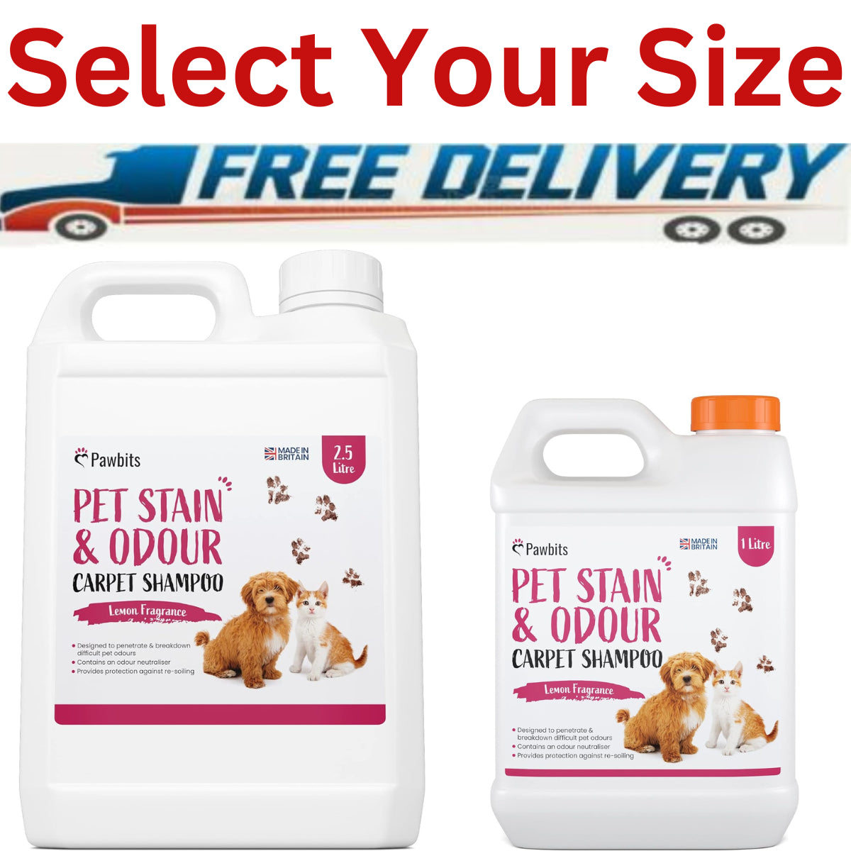 Pawbits Pet Stain & Odour Carpet Shampoo Lemon Scented Image 8