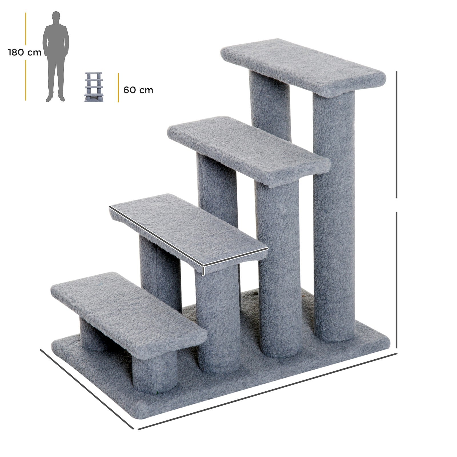 Pawhut 4 Step Pet Stairs for Dog and Cat Image 4
