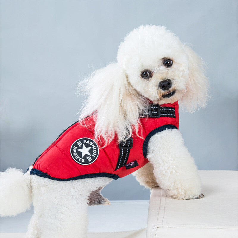 Dog Coat Waterproof with Harness Jacket Raincoat Winter Image 11