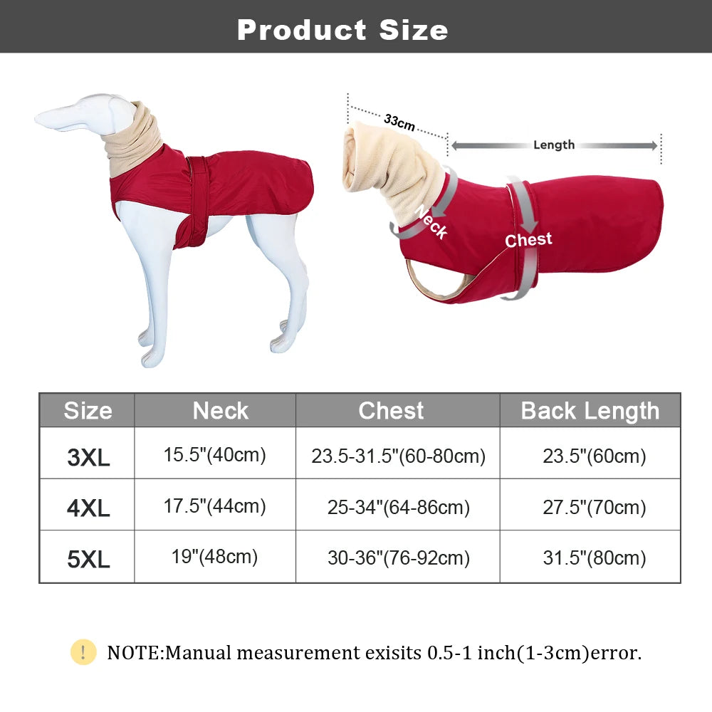 Winter Warm Waterproof Dog Jacket Coat with Leash Hole for Medium Large Dogs Image 7