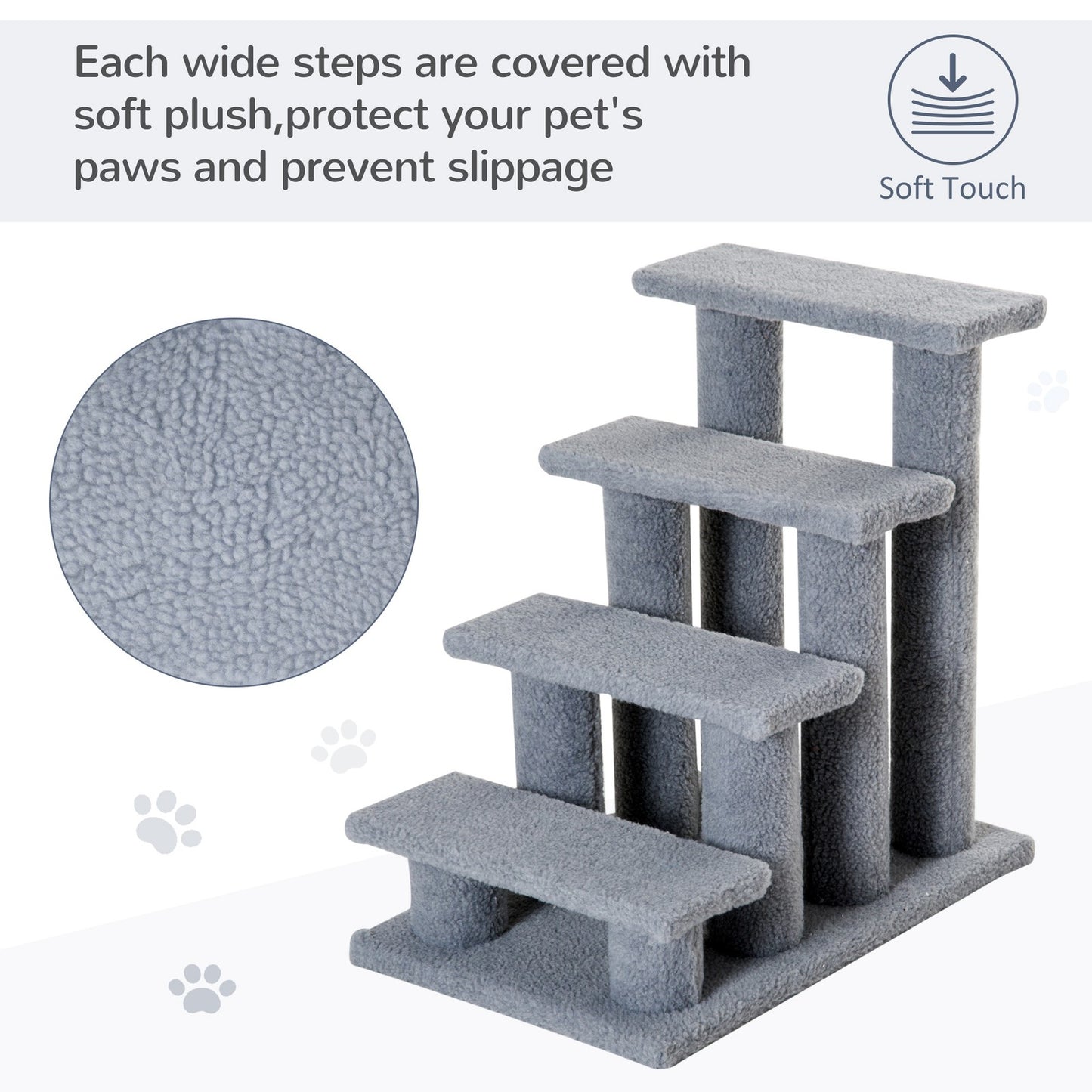 Pawhut 4 Step Pet Stairs for Dog and Cat Image 7