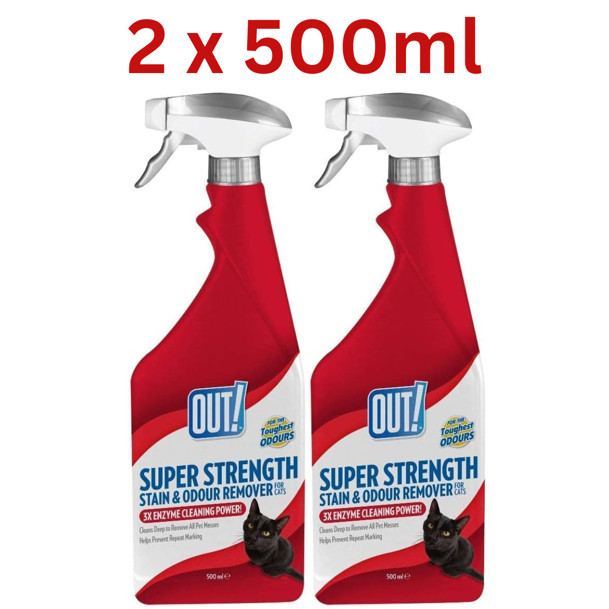 Pet Stain Odour Remover Super Strength Enzyme Cleaner Smell Nuetraliser 2X 500Ml Image 1
