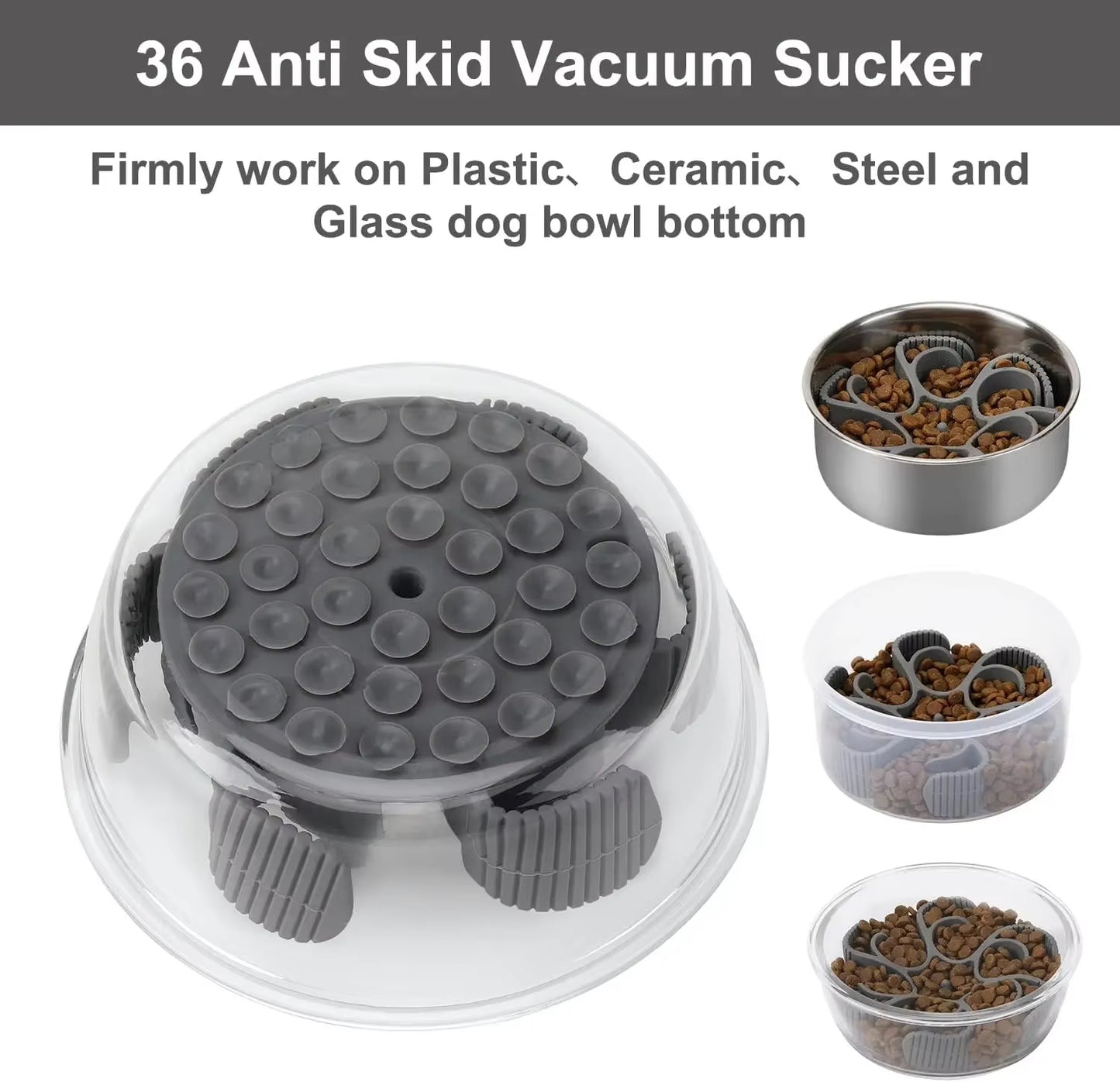 Pet Slow Feeder Bowls in Siliconeto Slow down Eating for Large Medium Small Breed Dogs Image 6