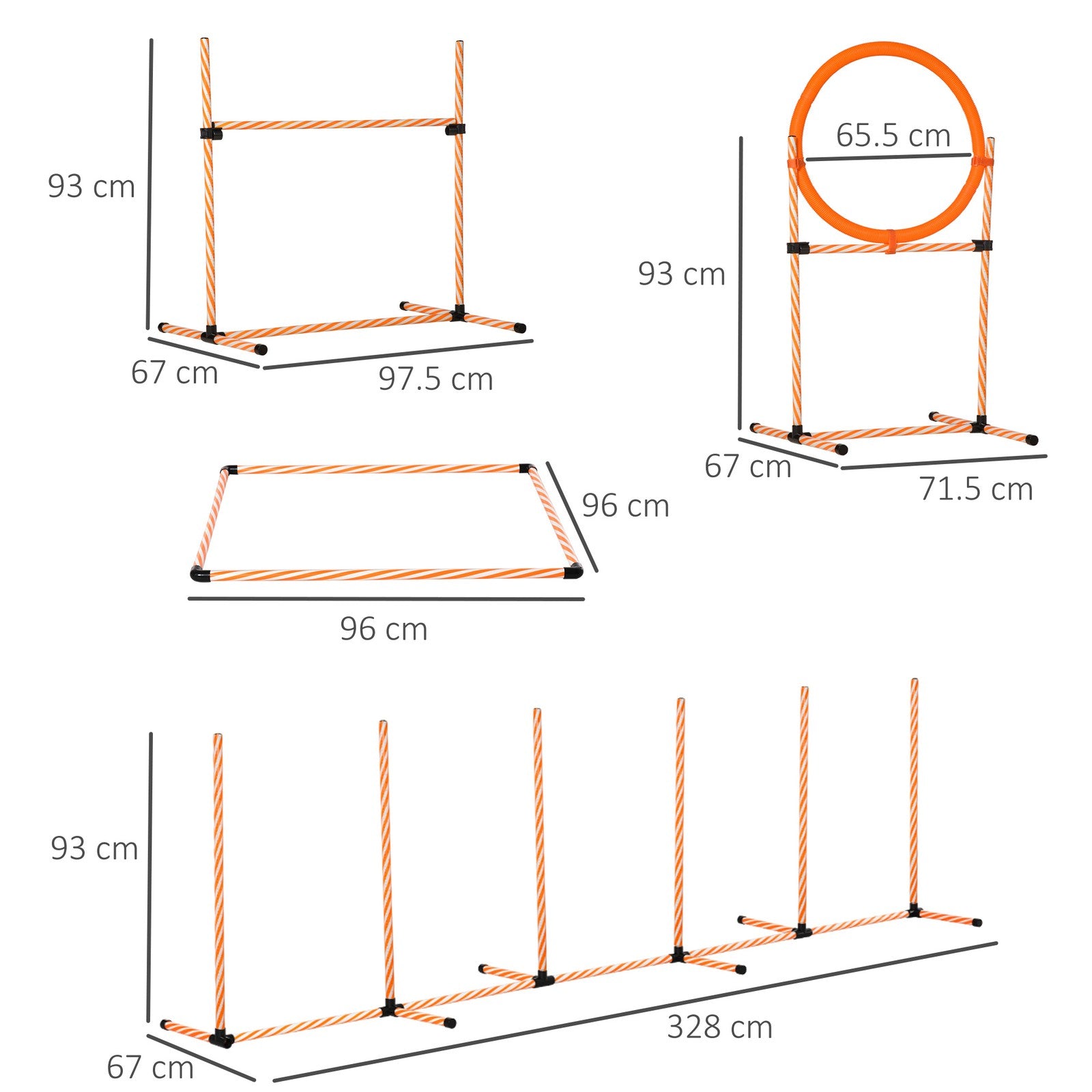 Pet agility hurdle and jumping ring - adjustable heights