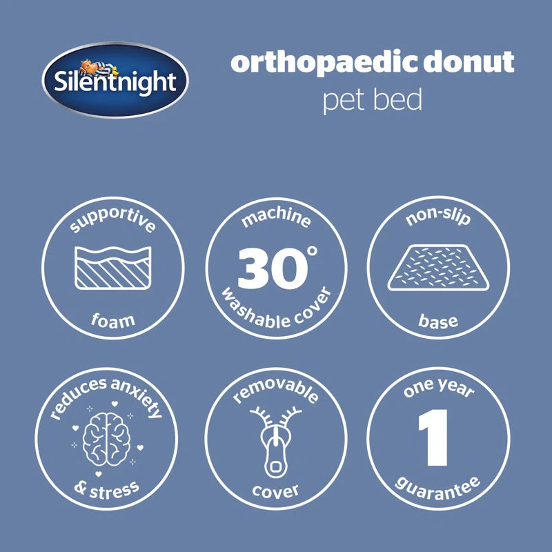 Orthopaedic Donut Pet Bed for Dogs and Cats Image 3