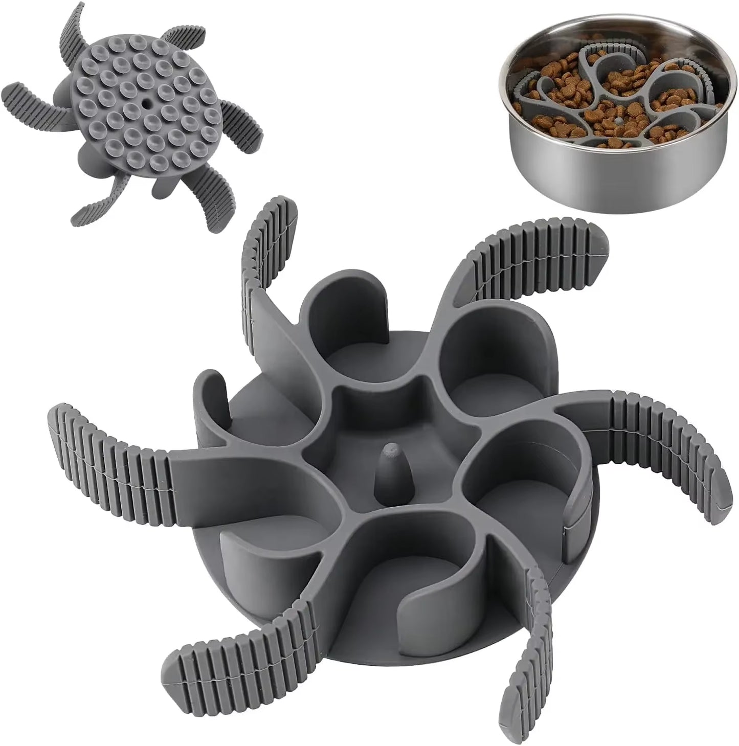 Pet Slow Feeder Bowls in Siliconeto Slow down Eating for Large Medium Small Breed Dogs Image 2
