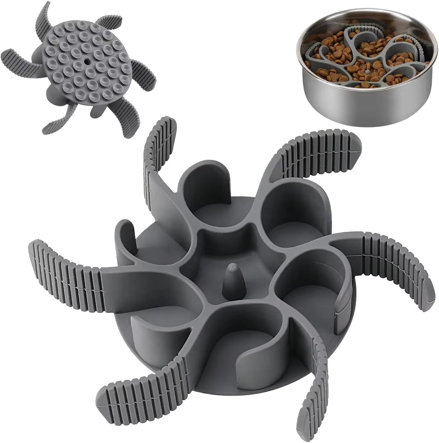 Pet Slow Feeder Bowls in Siliconeto Slow down Eating for Large Medium Small Breed Dogs Image 2