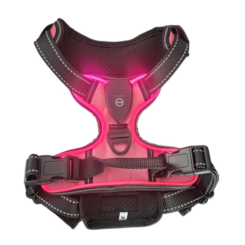 LED Glowing Luminous Dog Harnesses for Dog Walking with Three LED Light Modes Rechargeable Image 9