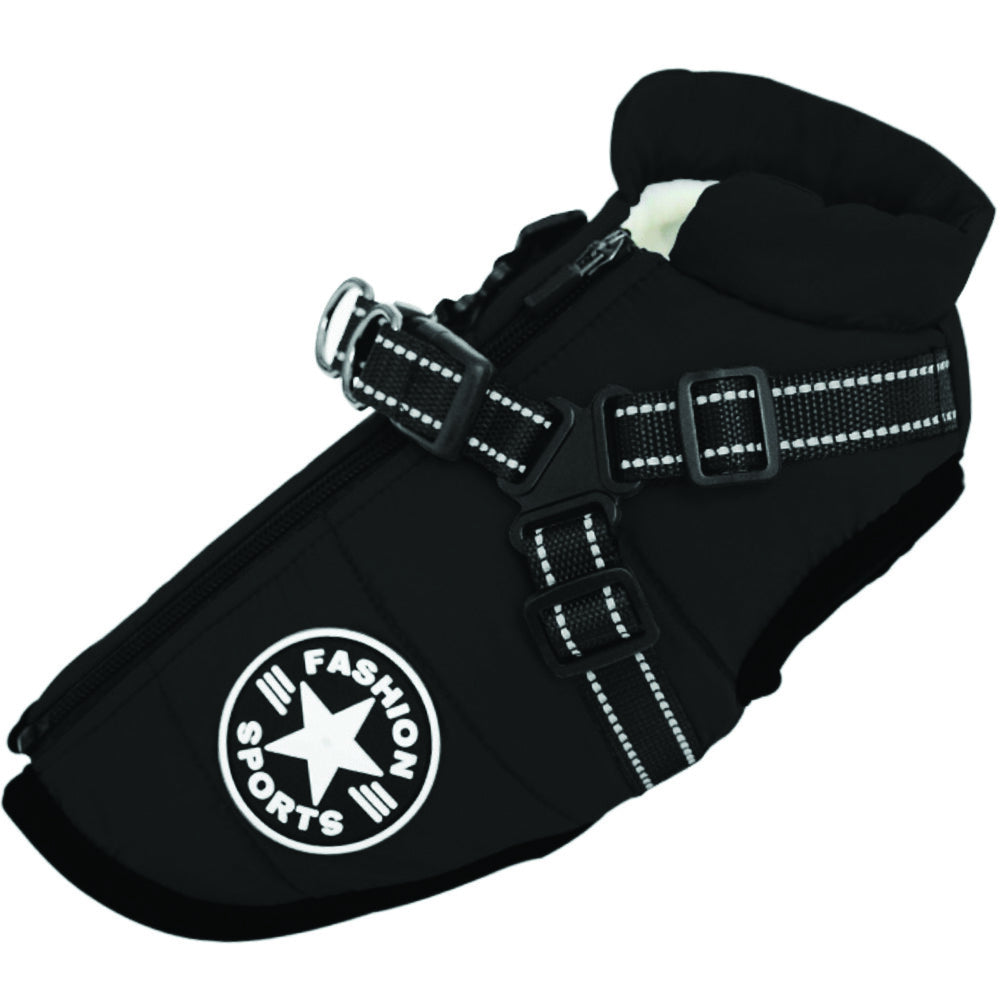 Dog Coat Waterproof with Harness Jacket Raincoat Winter Image 13