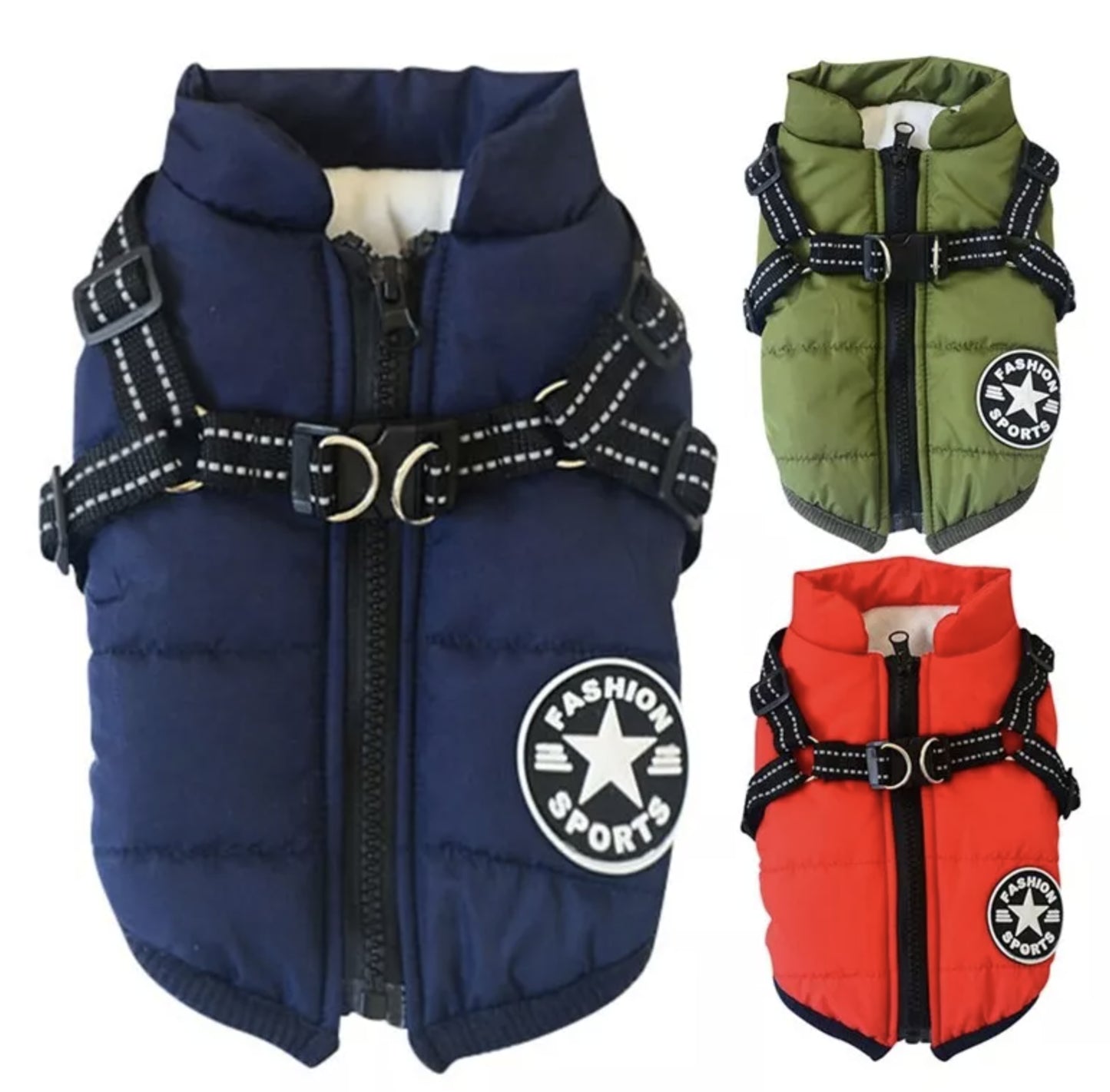 Dog Coat Waterproof with Harness Jacket Raincoat Winter Image 4