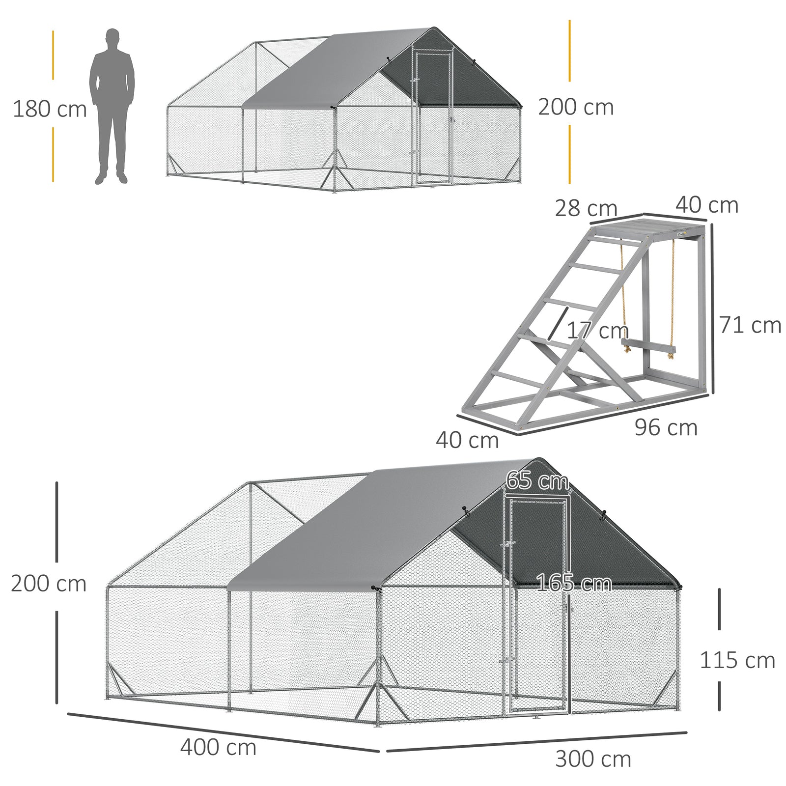 Walk in Chicken Run with full height door