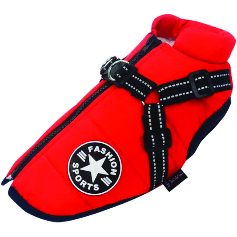 Dog Coat Waterproof with Harness Jacket Raincoat Winter Image 17