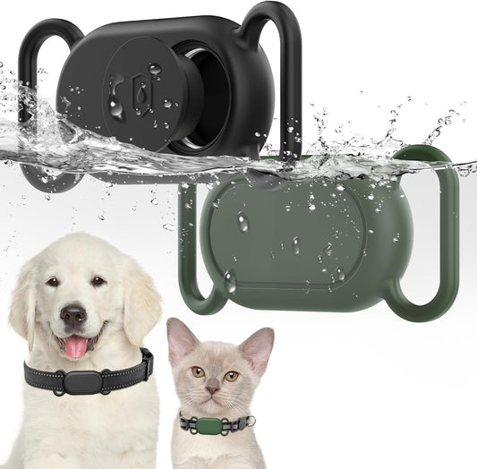 Dog Collar Holder 2 Pack for Samsung Galaxy Smarttag2 with Waterproof Silicone Case for Pet Dog or Cat 