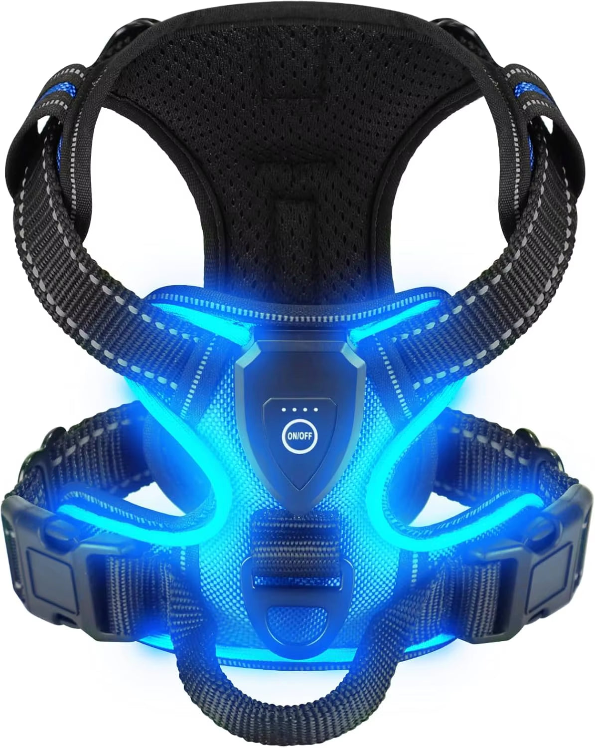 LED Glowing Luminous Dog Harnesses for Dog Walking with Three LED Light Modes Rechargeable Image 7