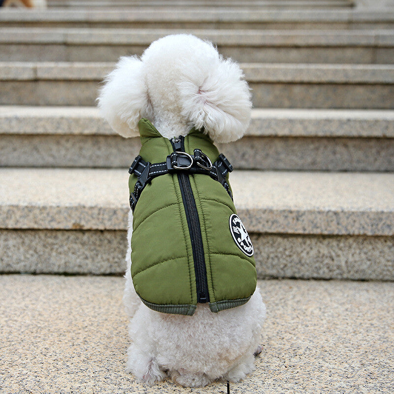 Dog Coat Waterproof with Harness Jacket Raincoat Winter Image 12