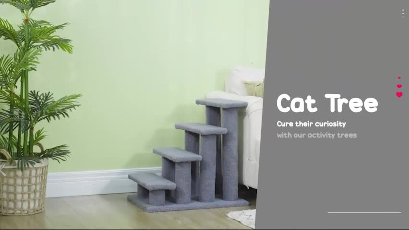 Pawhut 4 Step Pet Stairs for Dog and Cat Image 2