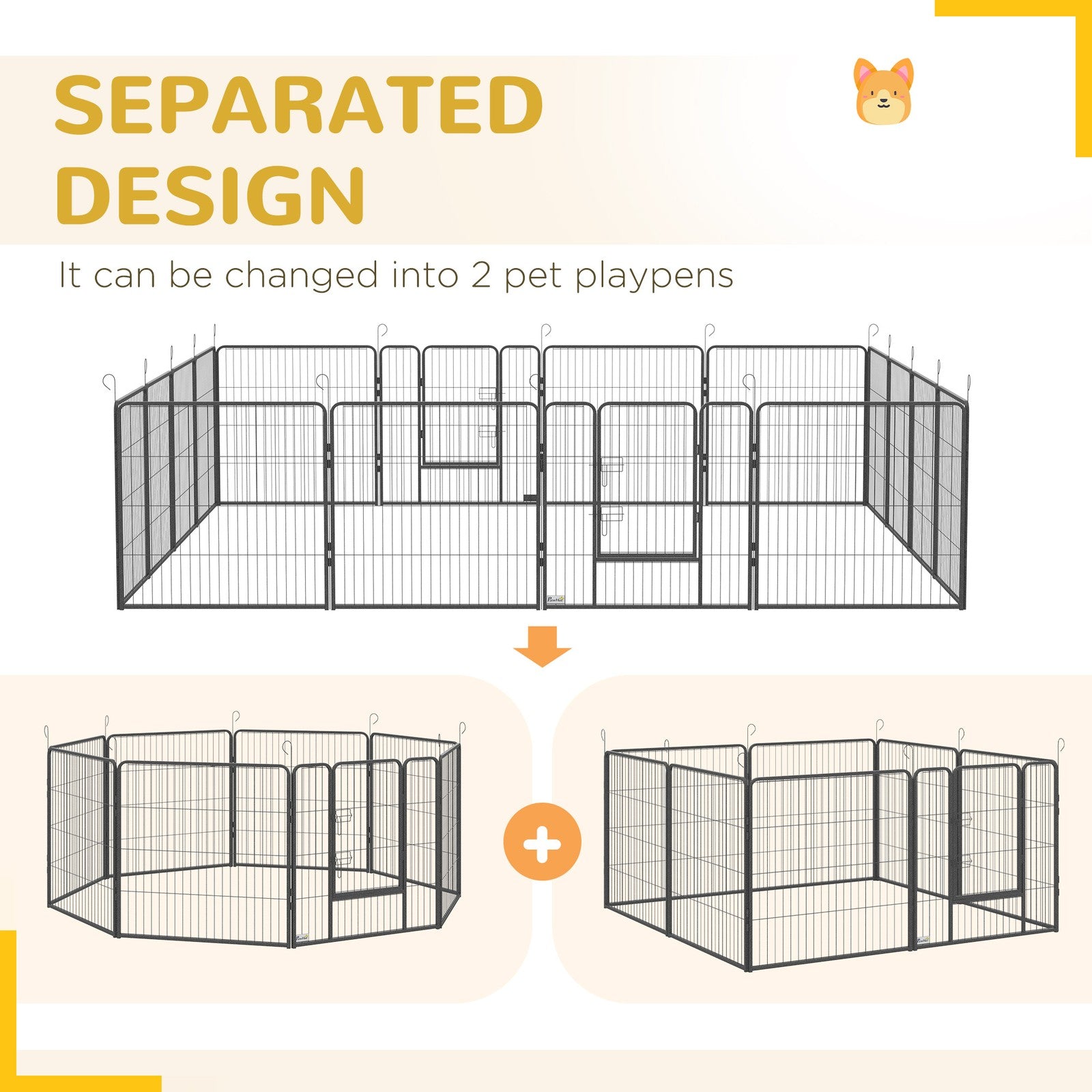 16 panel dog pen - flexible configuration options