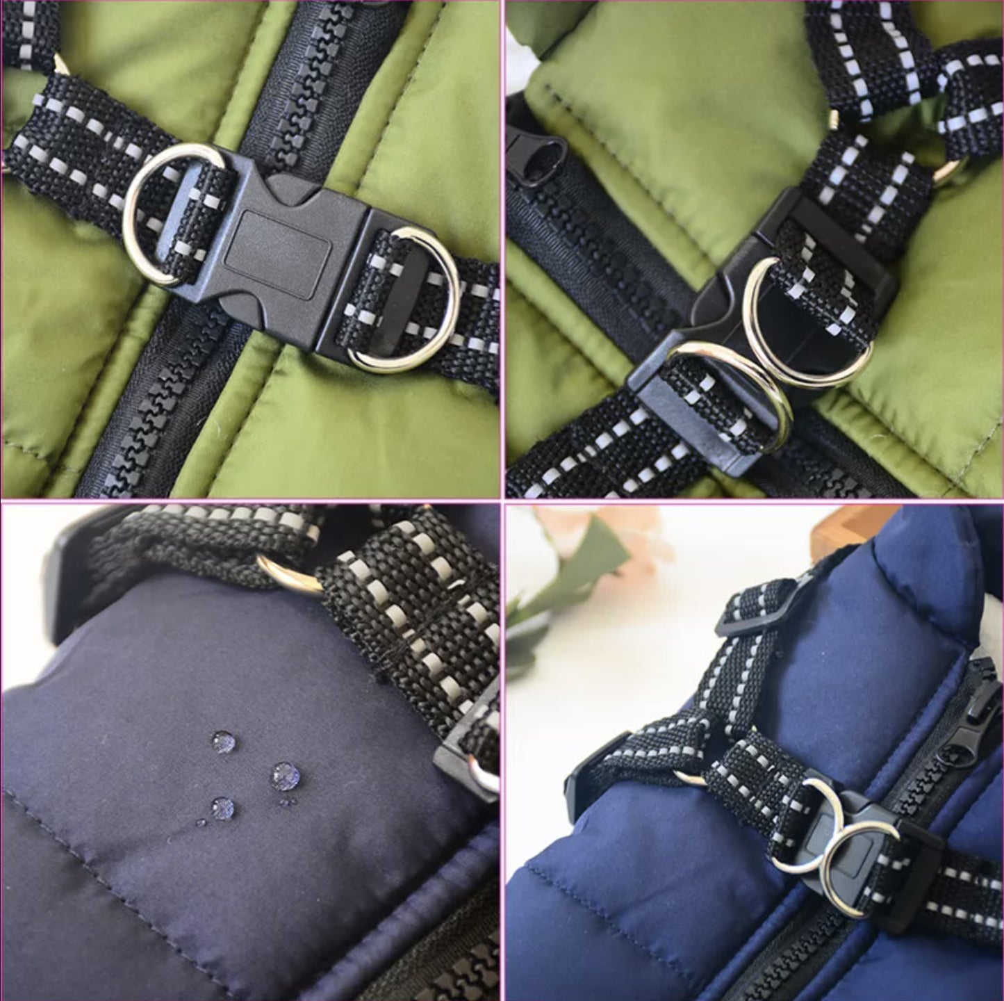Dog Coat Waterproof with Harness Jacket Raincoat Winter Image 6
