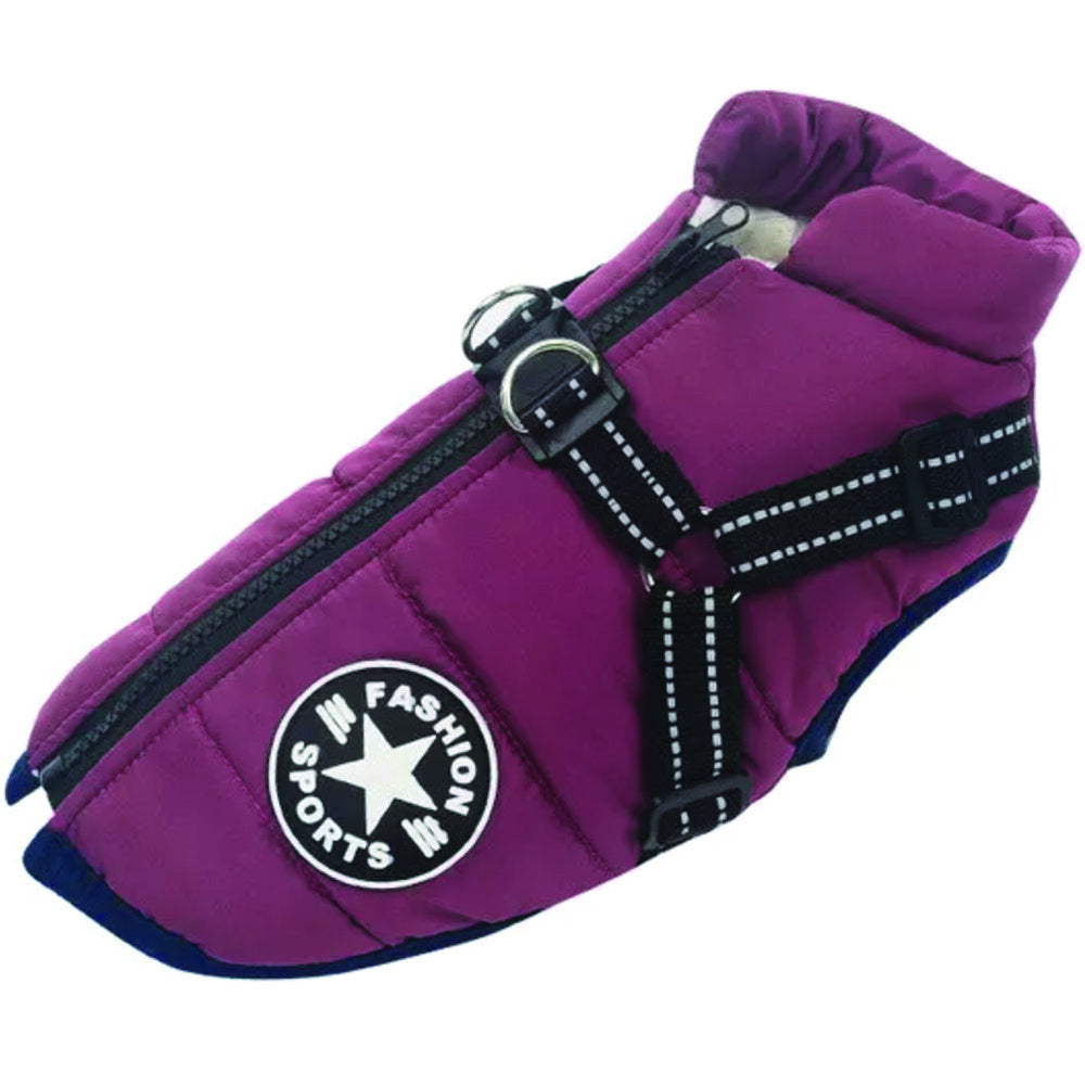 Dog Coat Waterproof with Harness Jacket Raincoat Winter Image 15