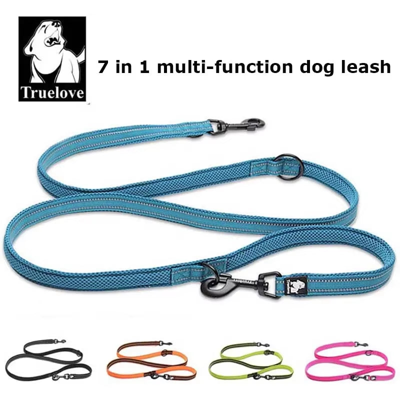 Adjustable Dog Lead Hands Free Pet Training Leash Multi-Function for 2 Dogs with reflective strips Image 1