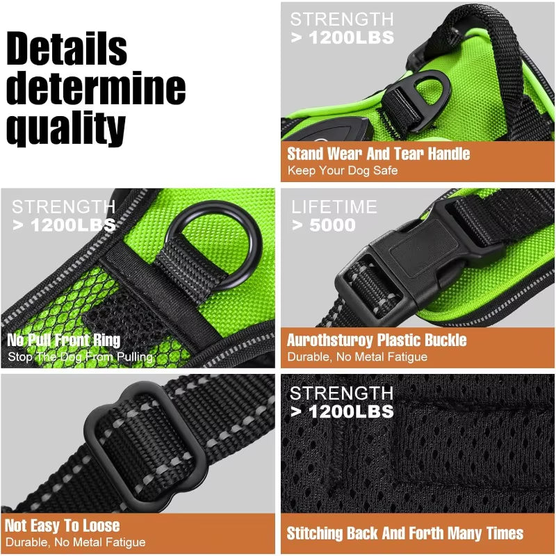 LED Glowing Luminous Dog Harnesses for Dog Walking with Three LED Light Modes Rechargeable Image 5