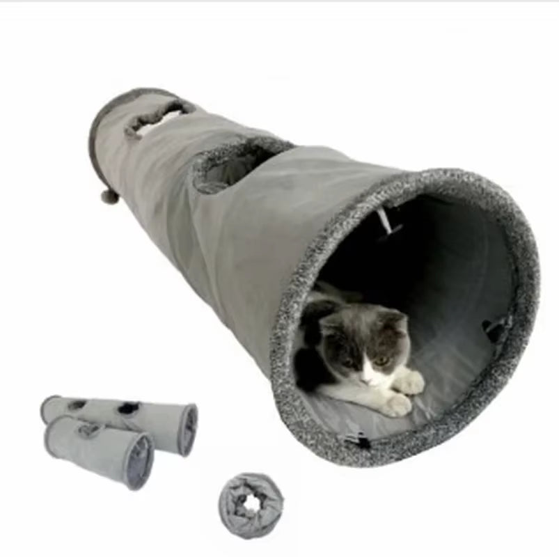 Cat play tube with suede texture - large size