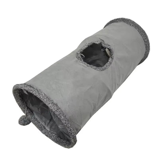 Collapsible cat tunnel with ball and peep holes