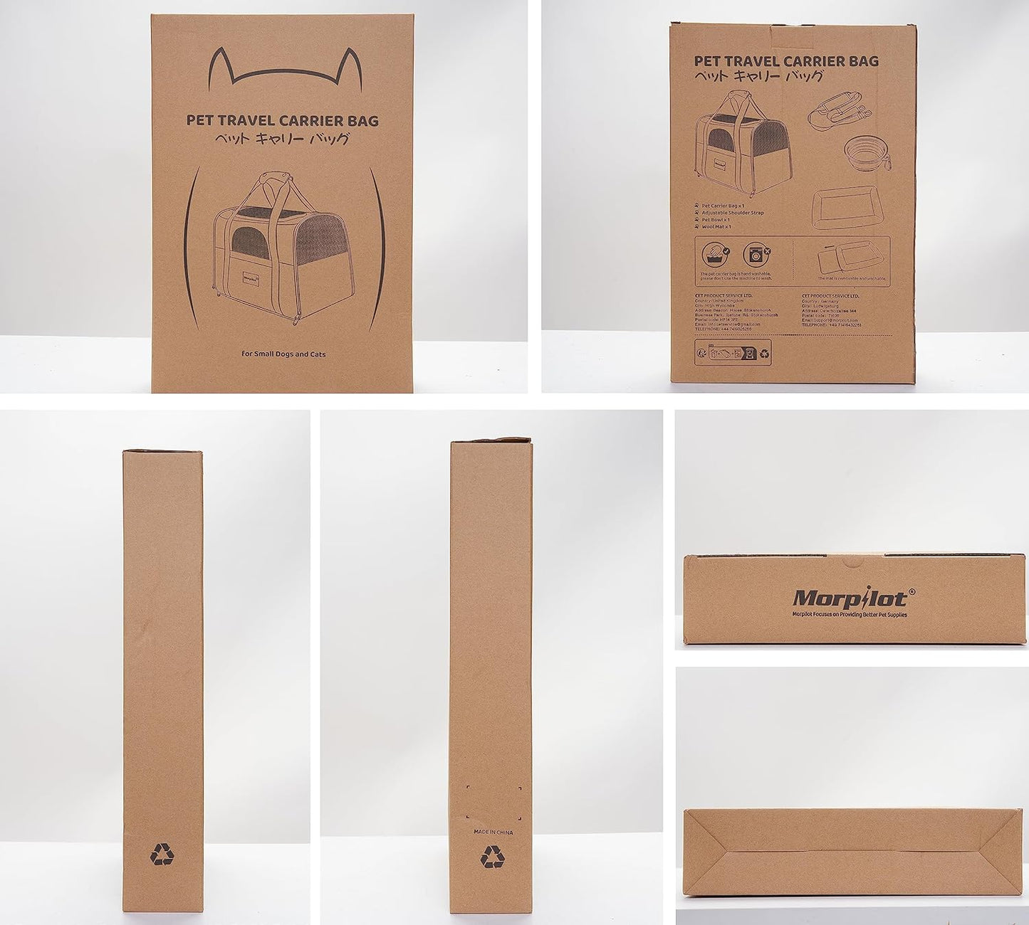 Portable Pet Carrier Bag for Cats and Small Dogs, Foldable Soft Sided, Airline Approved with Shoulder Strap, Removable Mat and Pet Bowl Image 7