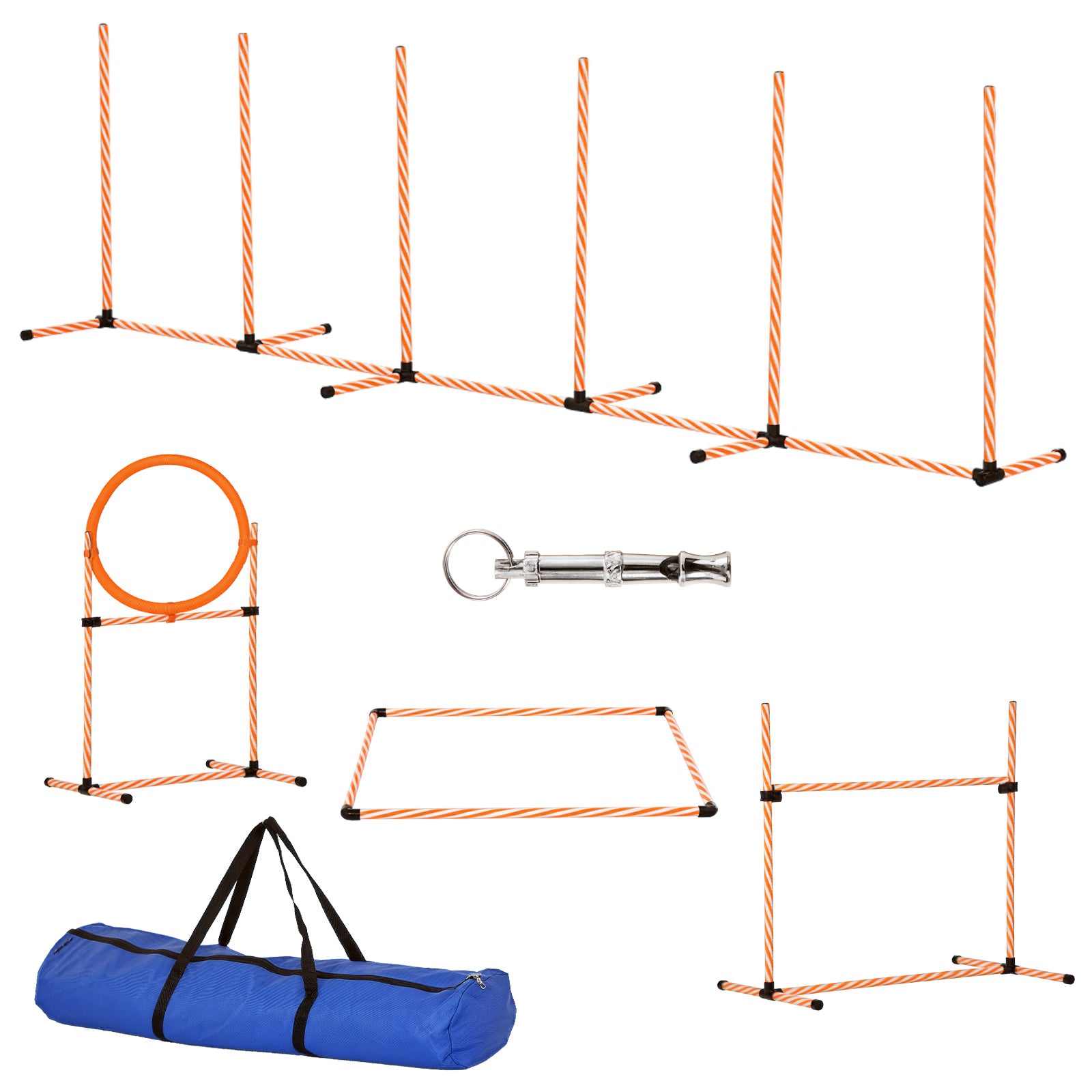 Adjustable dog training jumps with carry bag