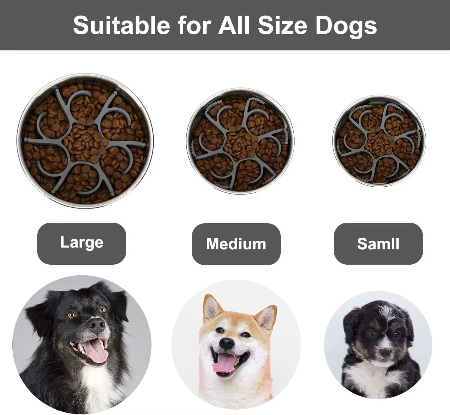 Pet Slow Feeder Bowls in Siliconeto Slow down Eating for Large Medium Small Breed Dogs Image 5