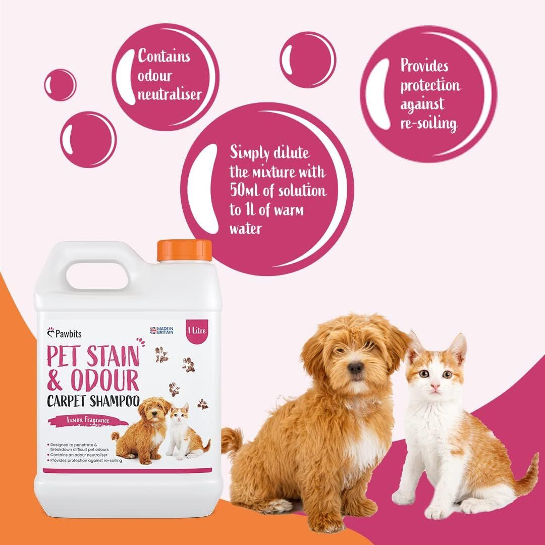 Pawbits Pet Stain & Odour Carpet Shampoo Lemon Scented Image 11