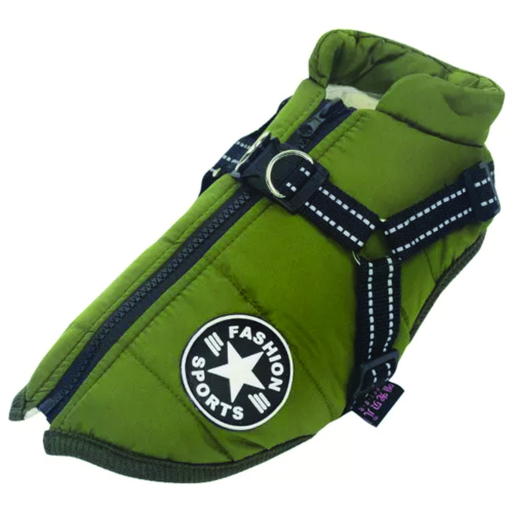 Dog Coat Waterproof with Harness Jacket Raincoat Winter Image 19