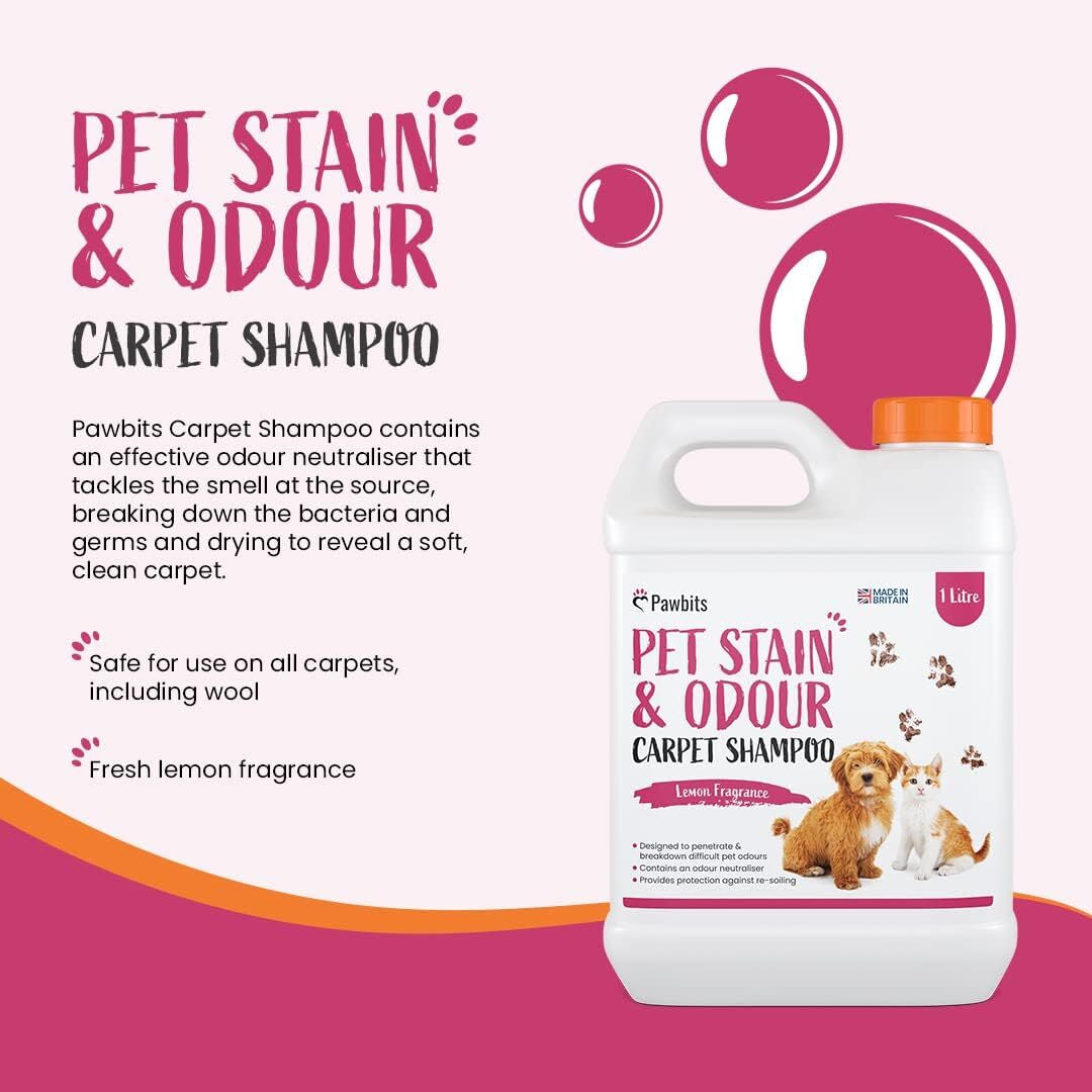 Pawbits Pet Stain & Odour Carpet Shampoo Lemon Scented Image 13