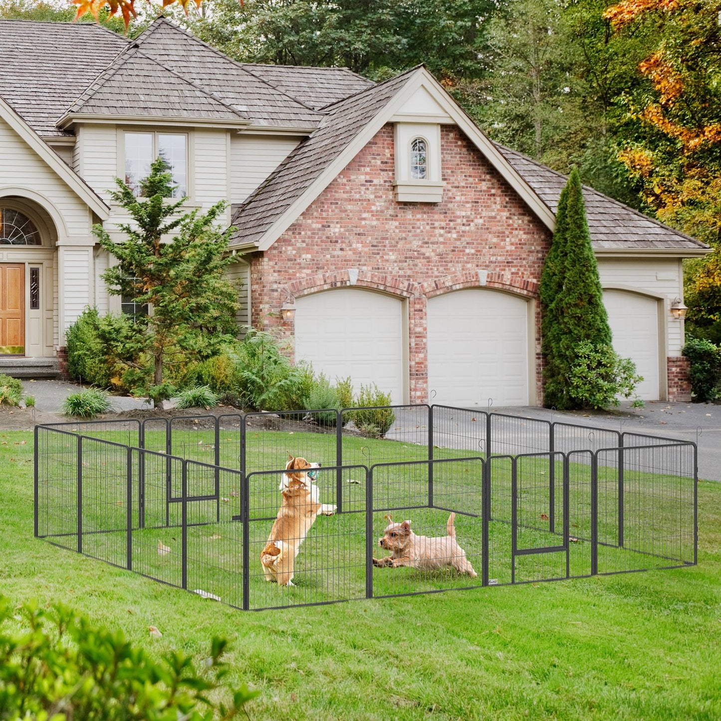 Heavy duty 16 panel puppy play pen in grey