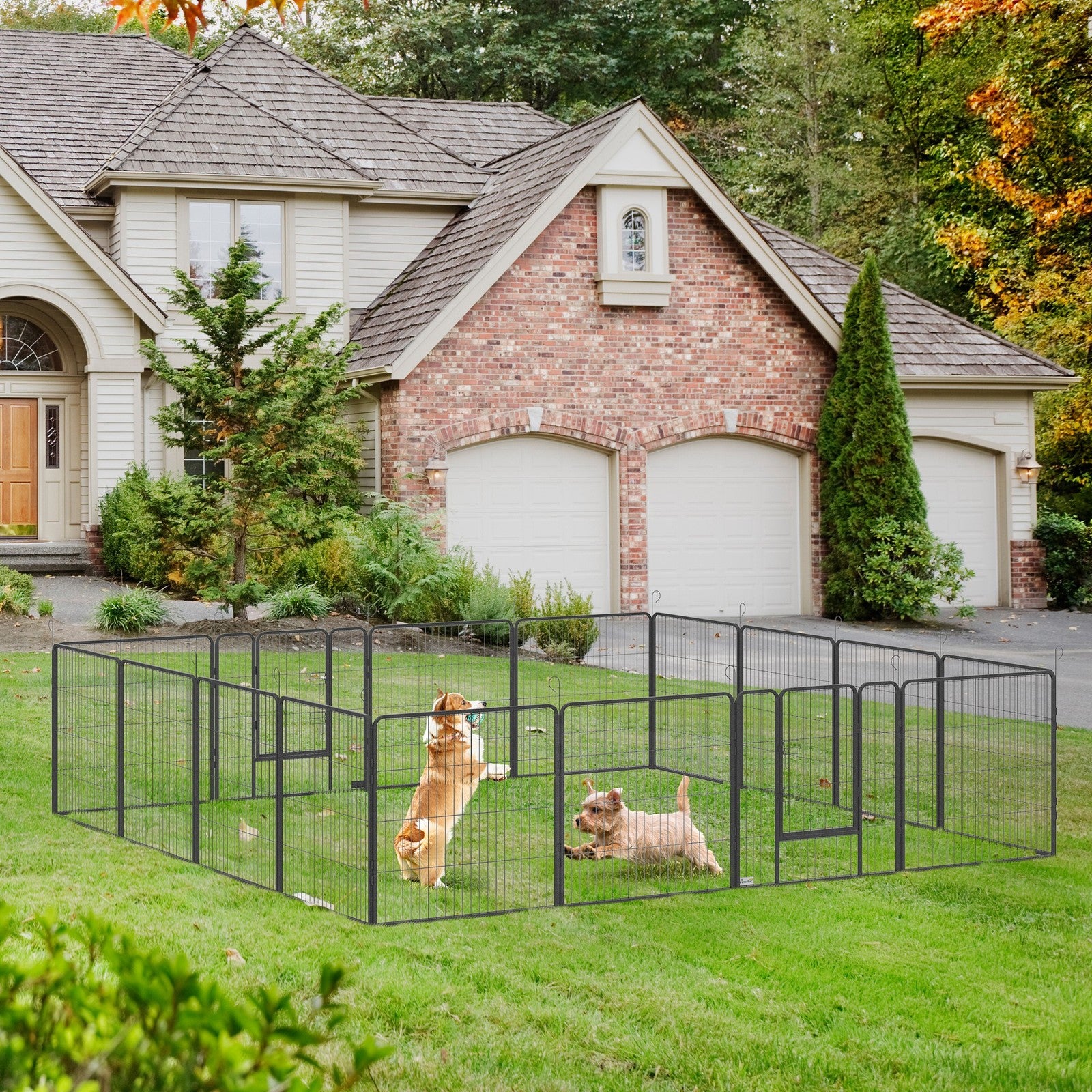 Heavy duty 16 panel puppy play pen in grey