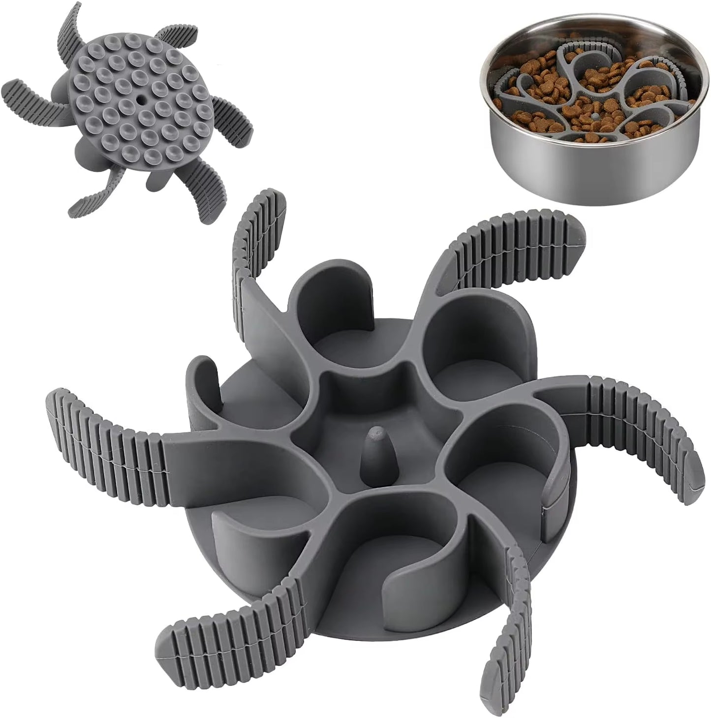 Pet Slow Feeder Bowls in Siliconeto Slow down Eating for Large Medium Small Breed Dogs Image 1
